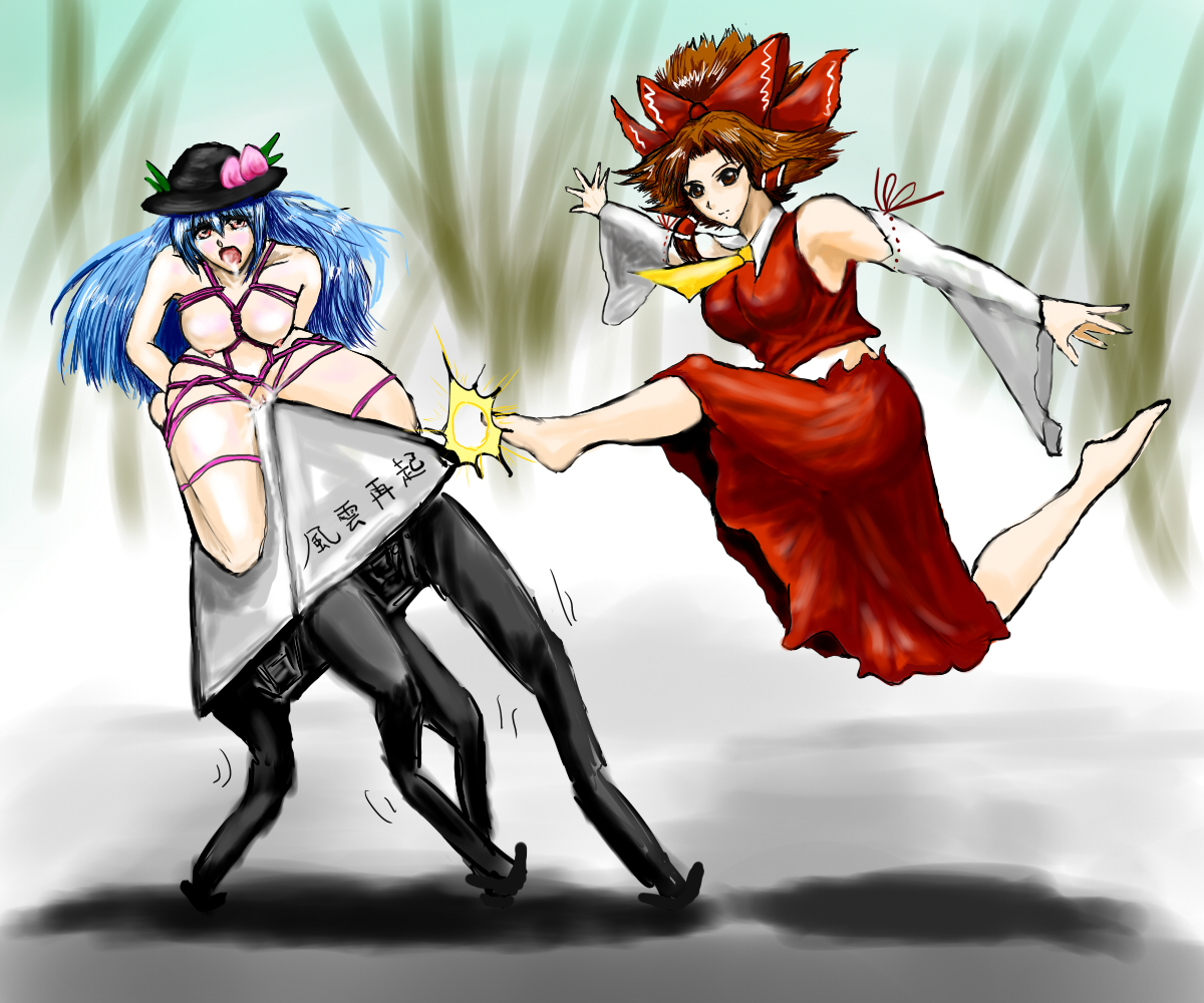 Rule34 – If it exists, there is porn of it / bigdog, reimu hakurei, tenshi hinanawi / 16470