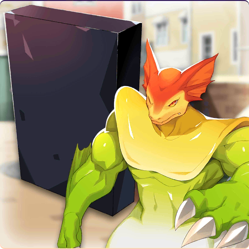 naga (monster farm), line: monster farm, monster farm, official art, claws, jungler (monster farm), monol (monster farm), monolith (object), monster