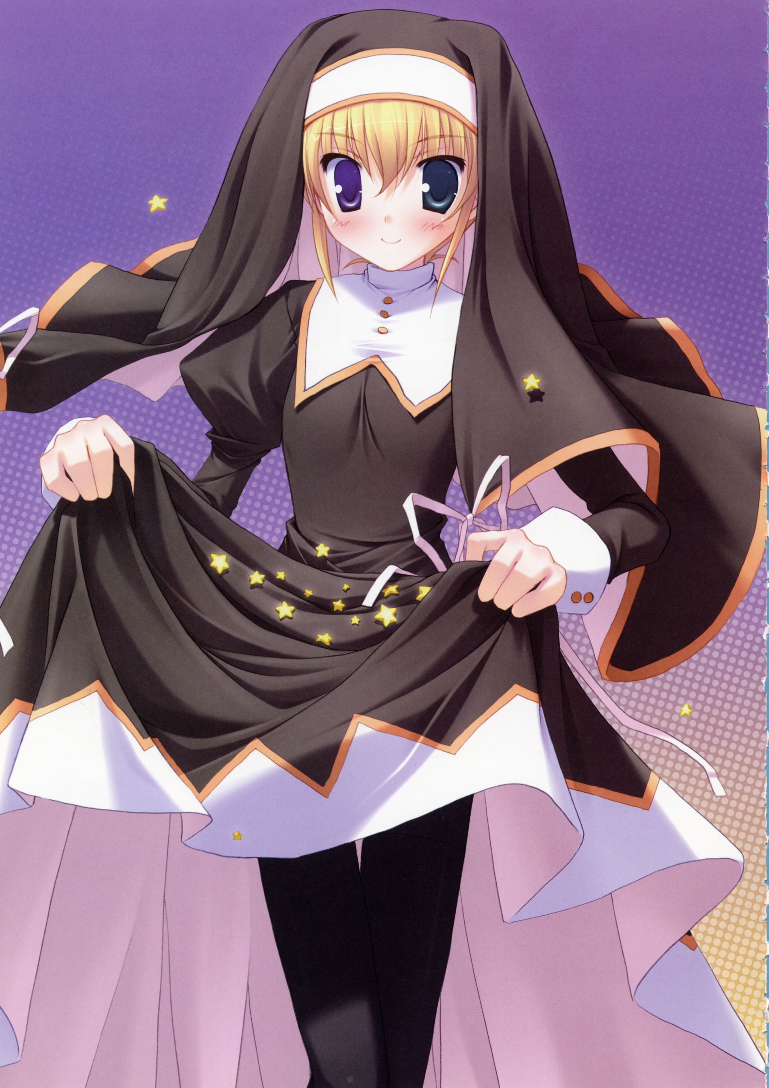 ikegami akane, hoshikawa ruka, hoshiful, absurdres, highres, tagme, 1girl, female focus, nun, pantyhose, skirt, solo