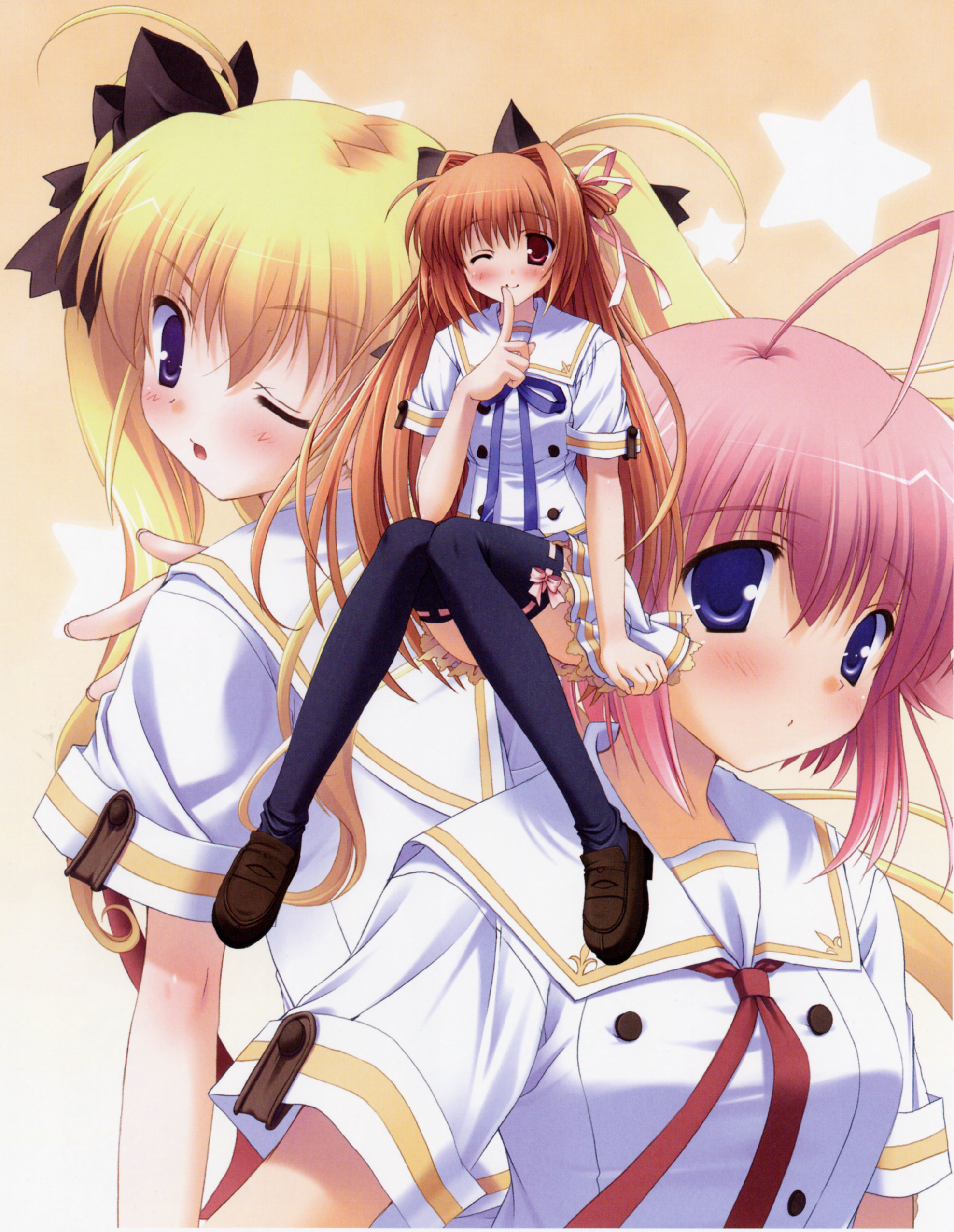 ikegami akane, hoshikawa ruka, kusuhara kotone, takatsuka mizuki, hoshiful, absurdres, highres, tagme, 3girls, multiple girls