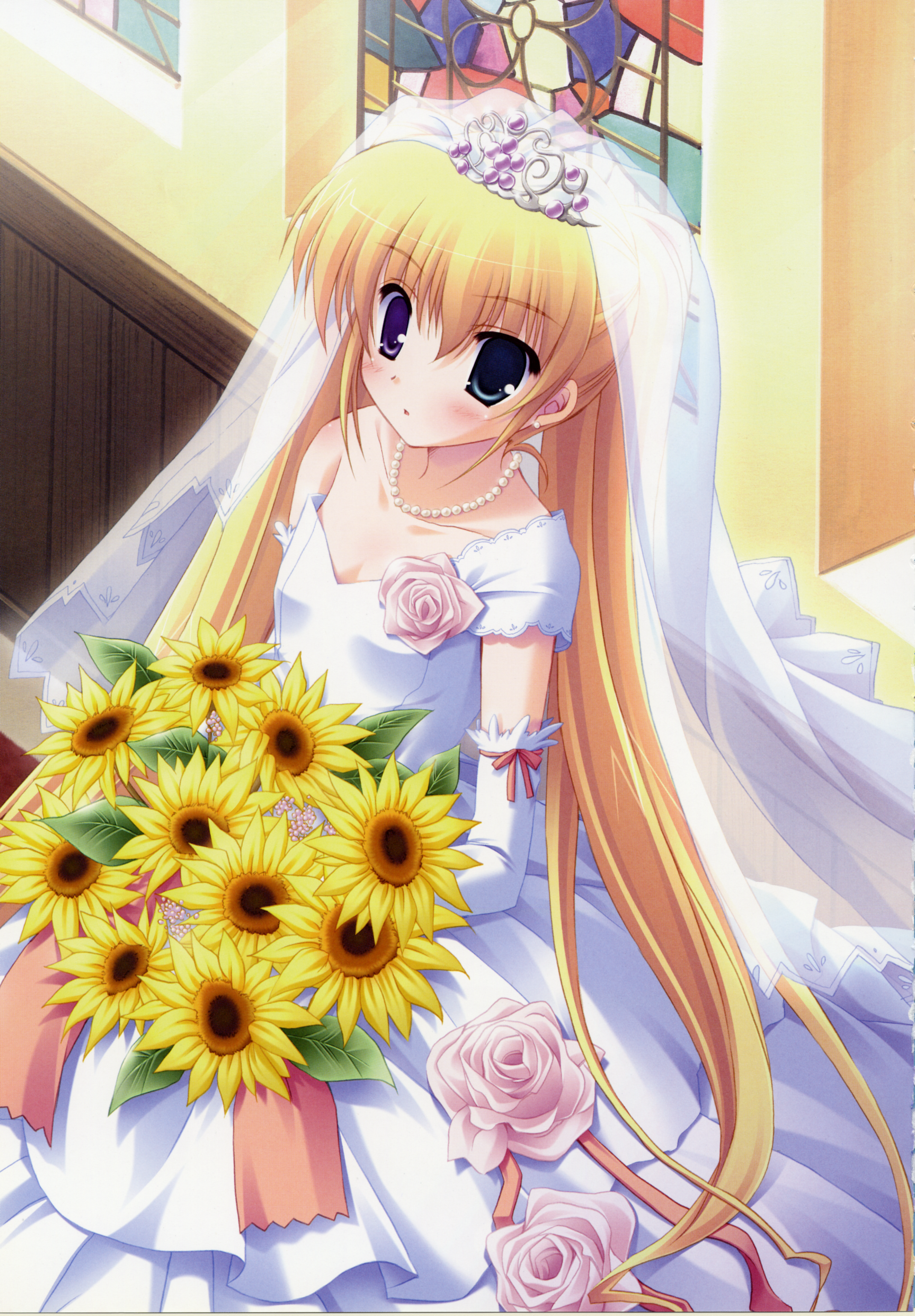 ikegami akane, hoshikawa ruka, hoshiful, absurdres, highres, tagme, 1girl, dress, female focus, solo, wedding, wedding dress
