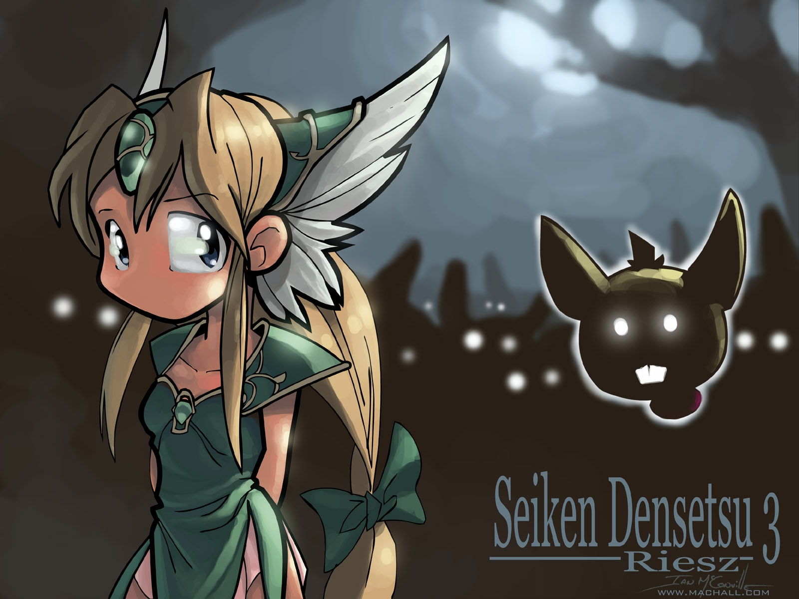riesz, seiken densetsu, seiken densetsu 3, highres, tagme, blonde hair, head wings, ribbon, wings