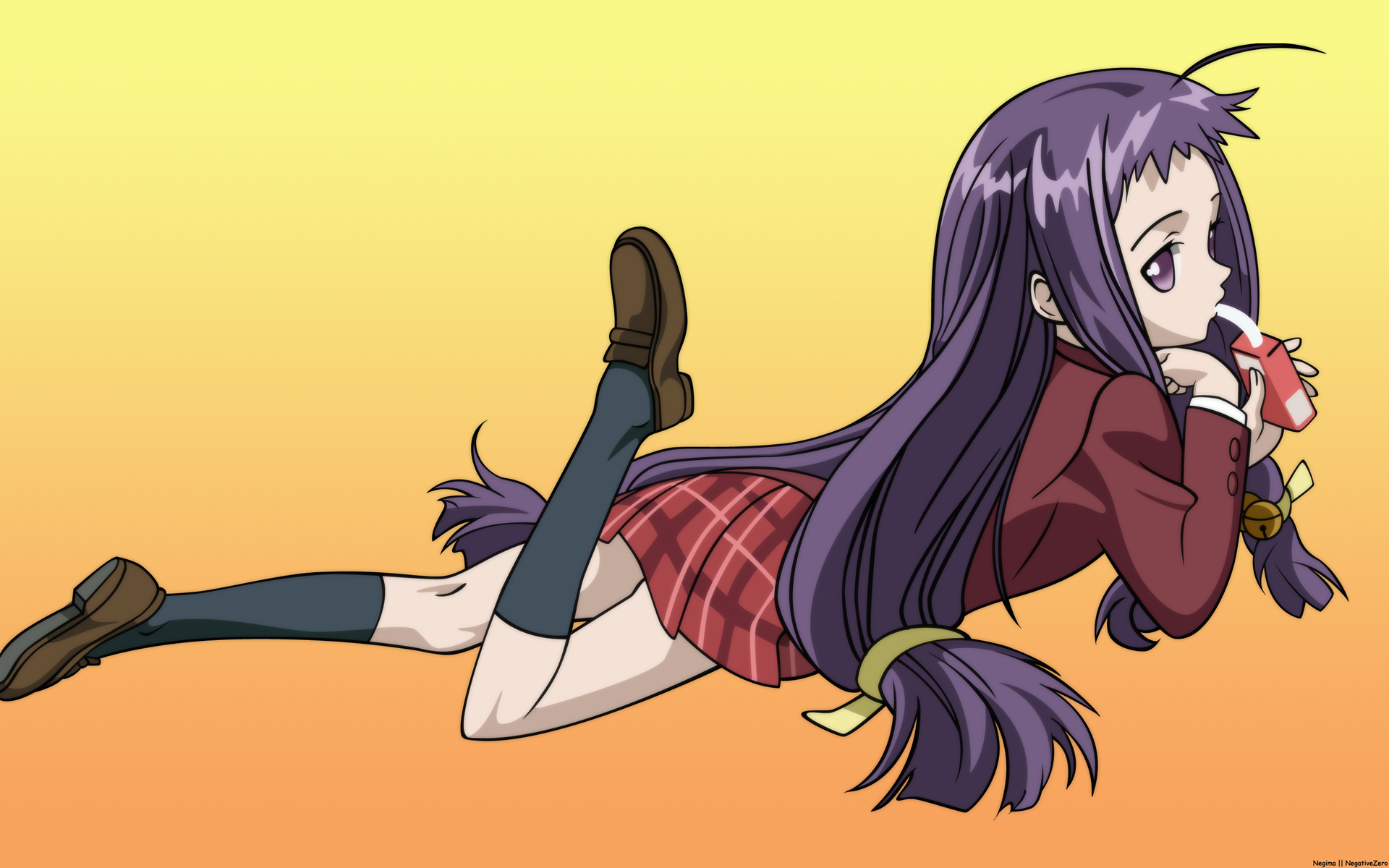 ayase yue, mahou sensei negima!, highres, tagme, 00s, purple hair, twintails