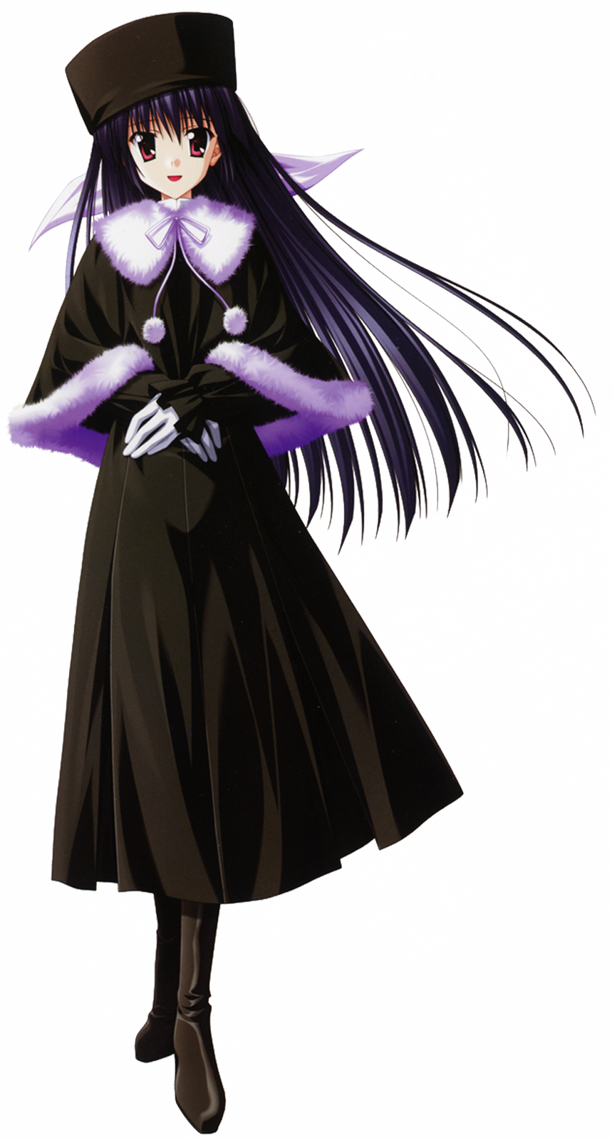 nanao naru, amamiya yuuko, ef (visual novel), highres, tagme, 00s, 1girl, female focus, full body, solo, standing, transparent background