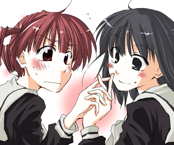 ako, ako (so crazy!?), matsudaira touko, nijou noriko, maria-sama ga miteru, 00s, 2girls, blush, holding hands, multiple girls