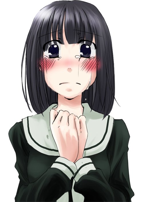 ako, ako (so crazy!?), nijou noriko, maria-sama ga miteru, 00s, 1girl, blush, female focus, school uniform, serafuku, solo, tears