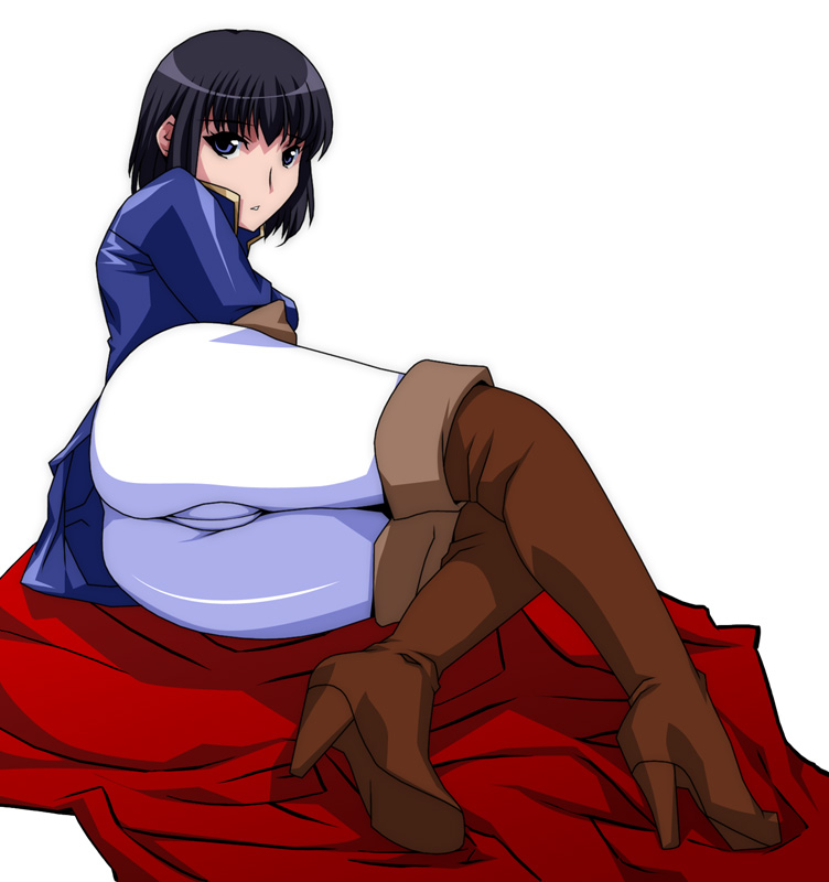ariyon, olwen (fire emblem), fire emblem, fire emblem: thracia 776, nintendo, 1girl, ass, black hair, blue eyes, boots, cameltoe, female focus, high heels, leggings, shoes, skin tight, solo, spandex, thigh boots, thighhighs, white leggings, white thighhighs