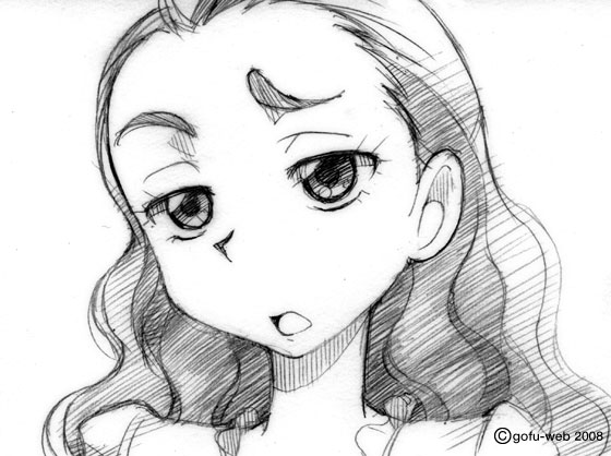 gofu, milk (yes! precure 5), mimino kurumi, precure, yes! precure 5, yes! precure 5 gogo!, traditional media, 00s, 1girl, female focus, greyscale, monochrome, profile, sketch, solo