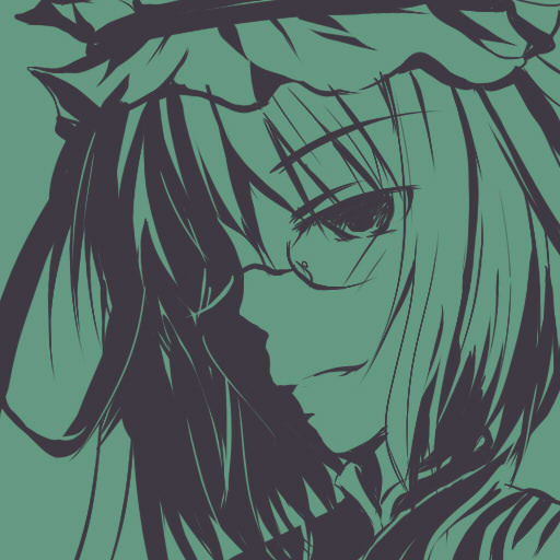 qoo, shiki eiki, touhou, 1girl, bespectacled, female focus, glasses, green theme, high contrast, monochrome, solo