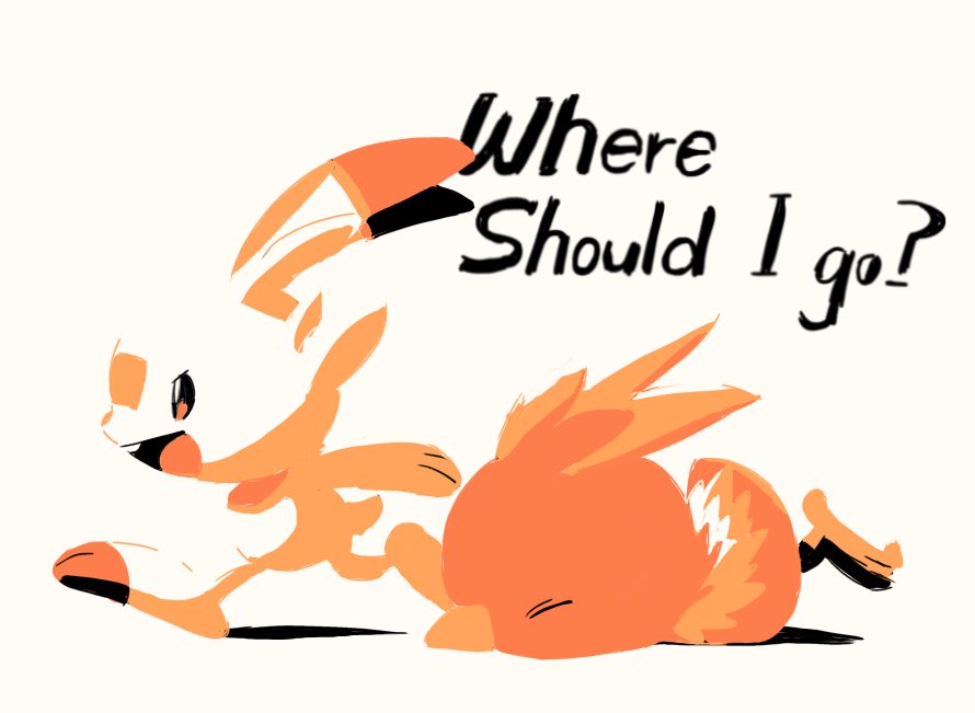 lukasandatta, scorbunny, torchic, nintendo, pokemon, animal focus, bird, closed eyes, english text, falling, gen 3 pokemon, gen 8 pokemon, no humans, open mouth, pokemon (creature), pokemon focus, rabbit, simple background, smile