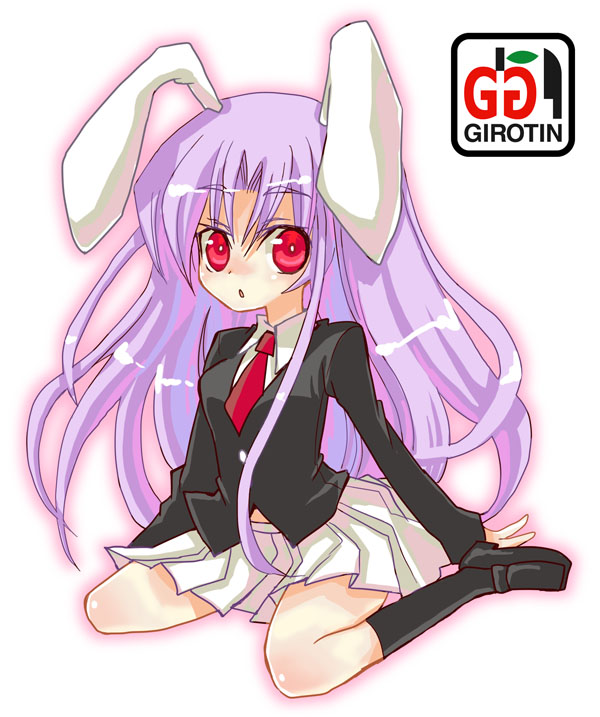 girotin ginza, reisen udongein inaba, touhou, 1girl, animal ears, female focus, necktie, purple hair, rabbit ears, red eyes, red necktie, solo