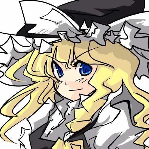 saiste, kirisame marisa, touhou, 1girl, blonde hair, blue eyes, female focus, hat, solo, upper body, white background, witch, witch hat
