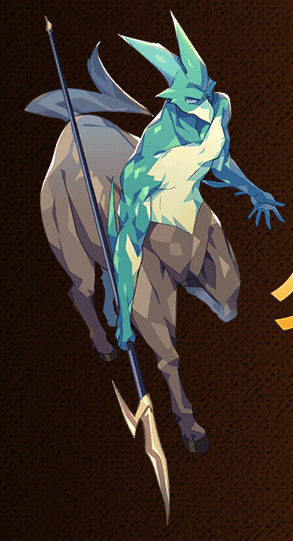 centaur (monster farm), line: monster farm, monster farm, official art, centauroid, monster, polearm, spear, taur, weapon
