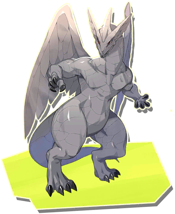 dragon (monster farm), line: monster farm, monster farm, official art, dragon, rock skin, stone dragon (monster farm)