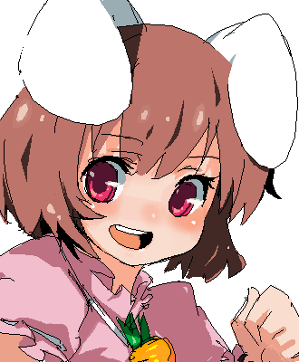 smarttiger, inaba tewi, touhou, bad id, bad pixiv id, lowres, 1girl, animal ears, carrot, female focus, rabbit ears, red eyes, short hair, simple background, solo, white background