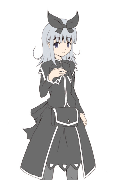 hinagi hiyaya, coopa, druaga no tou, silver hair, unfinished, gothic lolita, grey eyes, lolita fashion, solo