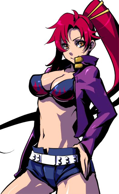 tamachi kuwa, yoko littner, tengen toppa gurren lagann, 00s, bikini, bikini top only, ponytail, red hair, solo, swimsuit