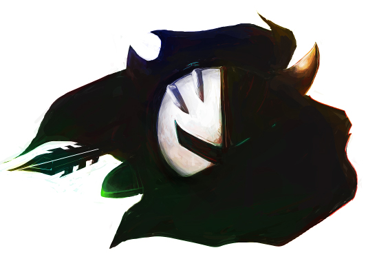 kuro (catcap), kamin, meta knight, kirby (series), nintendo, bad id, bad pixiv id, galaxia (sword), male focus, mask, no humans, simple background, solo, sword, weapon, white background