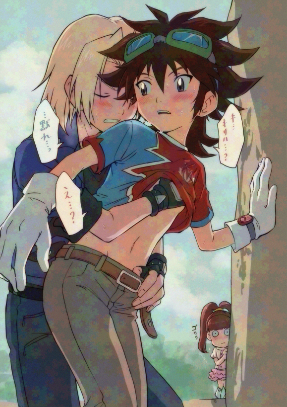 amano nene (digimon xros wars), aonuma kiriha, kudou taiki, digimon, digimon xros wars, tagme