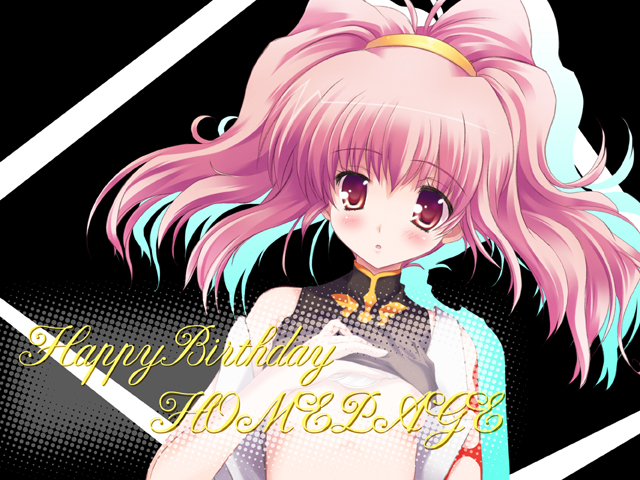 happy birthday (artist), anya alstreim, code geass, 00s, :o, antenna hair, areola slip, blush, bra, bra lift, clothes lift, embarrassed, flat chest, lingerie, off shoulder, open clothes, open mouth, open shirt, pink eyes, pink hair, ponytail, shadow, shirt, shirt lift, short hair, solo, tattoo, underwear, undressing, vest, white bra