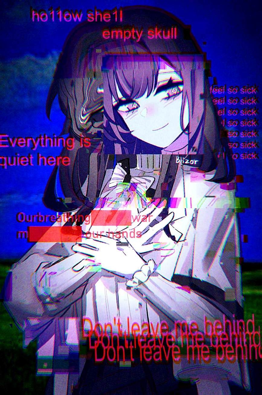 blissfulrainbizhuo, priestess (arknights), arknights, chinese commentary, commentary request, highres, 1girl, black eyes, black hair, black hairband, bow, chromatic aberration, closed mouth, coat, diamond-shaped pupils, diamond (shape), english text, glitch, grey coat, hairband, hand on own chest, hand on own wrist, lab coat, lapels, light smile, long sleeves, looking at viewer, medium hair, purple background, solo, sweater, symbol-shaped pupils, turtleneck, turtleneck sweater, upper body, white bow, white sweater