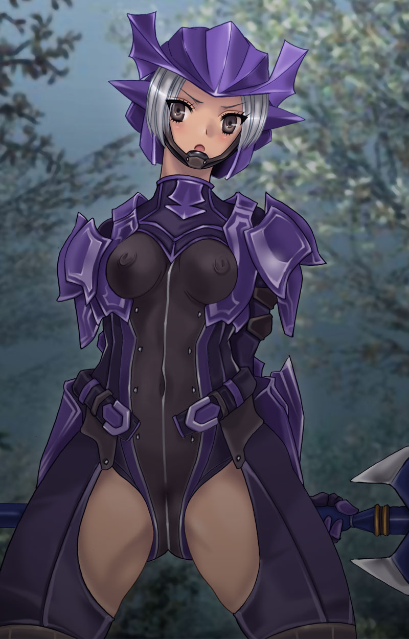 cloritin, dragoon (final fantasy), elvaan, final fantasy, final fantasy xi, highres, 00s, 1girl, breasts, covered erect nipples, dragoon, elf, female focus, large breasts, pointy ears, solo