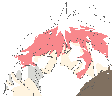 byron (pokemon), roark (pokemon), nintendo, pokemon, pokemon dppt, lowres, 00s, 2boys, age difference, father and son, gym leader, male focus, multiple boys, oekaki