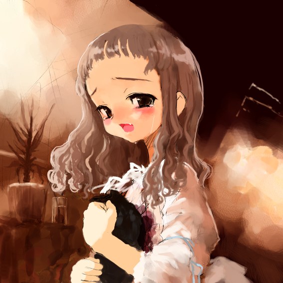 sasahara yuuki, 1girl, blush, female focus, solo, stuffed animal, stuffed toy, tears