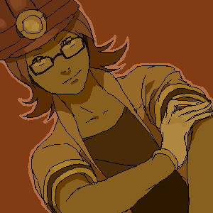roark (pokemon), nintendo, pokemon, pokemon dppt, lowres, 00s, 1boy, glasses, gloves, gym leader, helmet, male focus, red background, red eyes, red hair, simple background, solo
