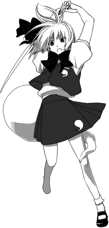 kotori (artist), konpaku youmu, konpaku youmu (ghost), touhou, 1girl, female focus, greyscale, hitodama, katana, monochrome, solo, sword, weapon