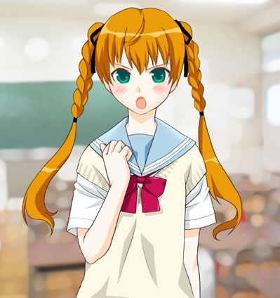 mattaku mousuke, lowres, 1girl, braid, female focus, photo background, school uniform, serafuku, solo, twin braids, twintails