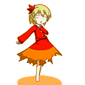 rai (sakuranbo sugar), aki shizuha, touhou, bad id, bad pixiv id, lowres, 1girl, blonde hair, female focus, hair ornament, leaf, leaf hair ornament, short hair, solo, tears