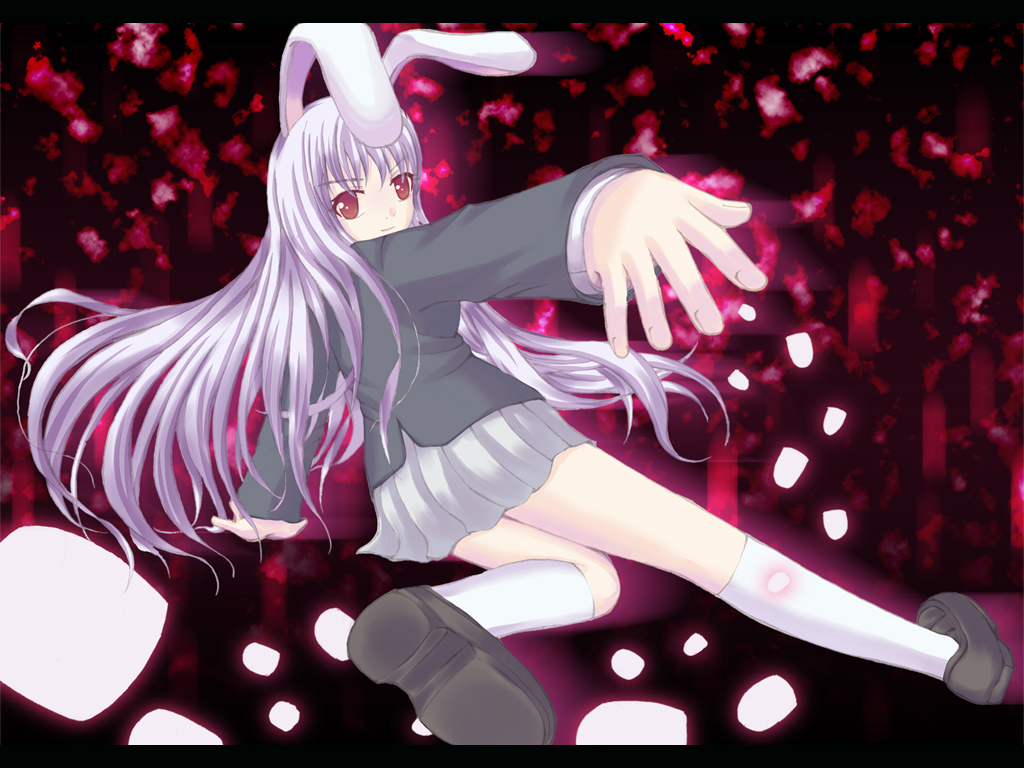 fujiwara tsukasa, reisen udongein inaba, touhou, bad id, bad pixiv id, 1girl, animal ears, female focus, rabbit ears, solo