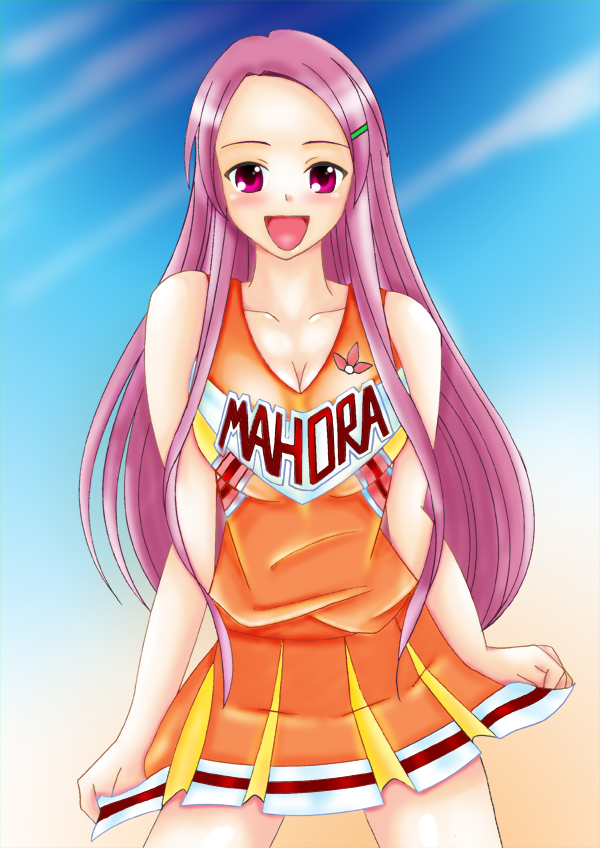kishida-shiki, kakizaki misa, mahou sensei negima!, 00s, cheerleader, long hair, pink hair, solo