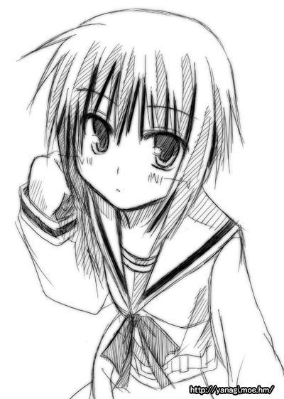 ryuuryuu, nagato yuki, suzumiya haruhi no yuuutsu, 00s, 1girl, female focus, greyscale, monochrome, solo