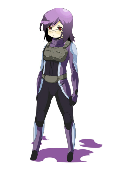 akishima kei, mayotome, tieria erde, gundam, gundam 00, 00s, 1boy, androgynous, glasses, male focus, purple hair, red eyes, solo, trap