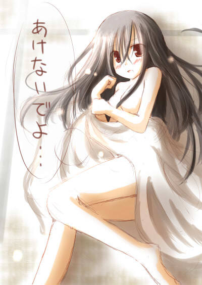 mashayuki, komori kiri, sayonara zetsubou sensei, 00s, 1girl, black hair, female focus, long hair, solo