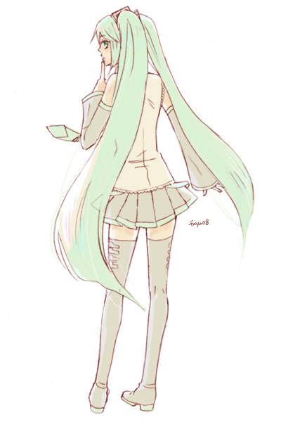 fuyuo, hatsune miku, vocaloid, tagme, long hair, solo, thighhighs, twintails