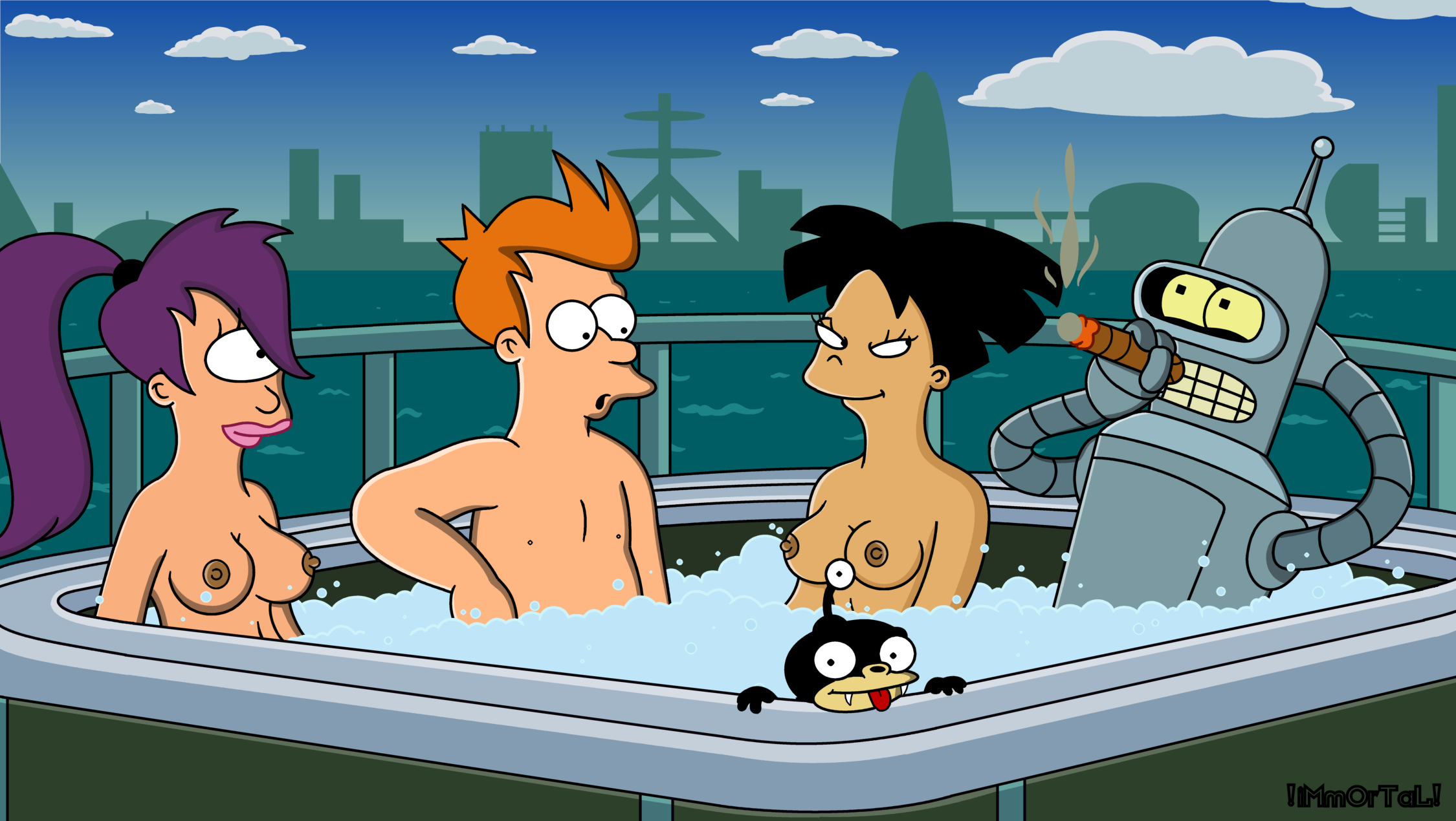 Rule34 – If it exists, there is porn of it / amy wong, bender bending rodriguez, nibbler, philip j fry, turanga leela / 18098