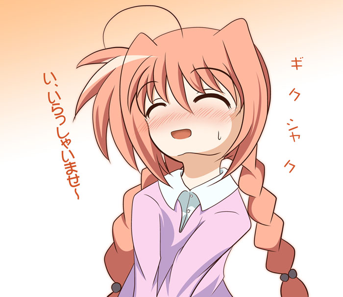 vita (nanoha), lyrical nanoha, mahou shoujo lyrical nanoha, mahou shoujo lyrical nanoha a's, 00s, blush, braid, solo, twin braids