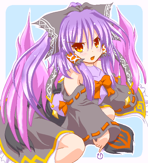 marimo (artist), meimu, touhou, 1girl, female focus, oekaki, solo, wings