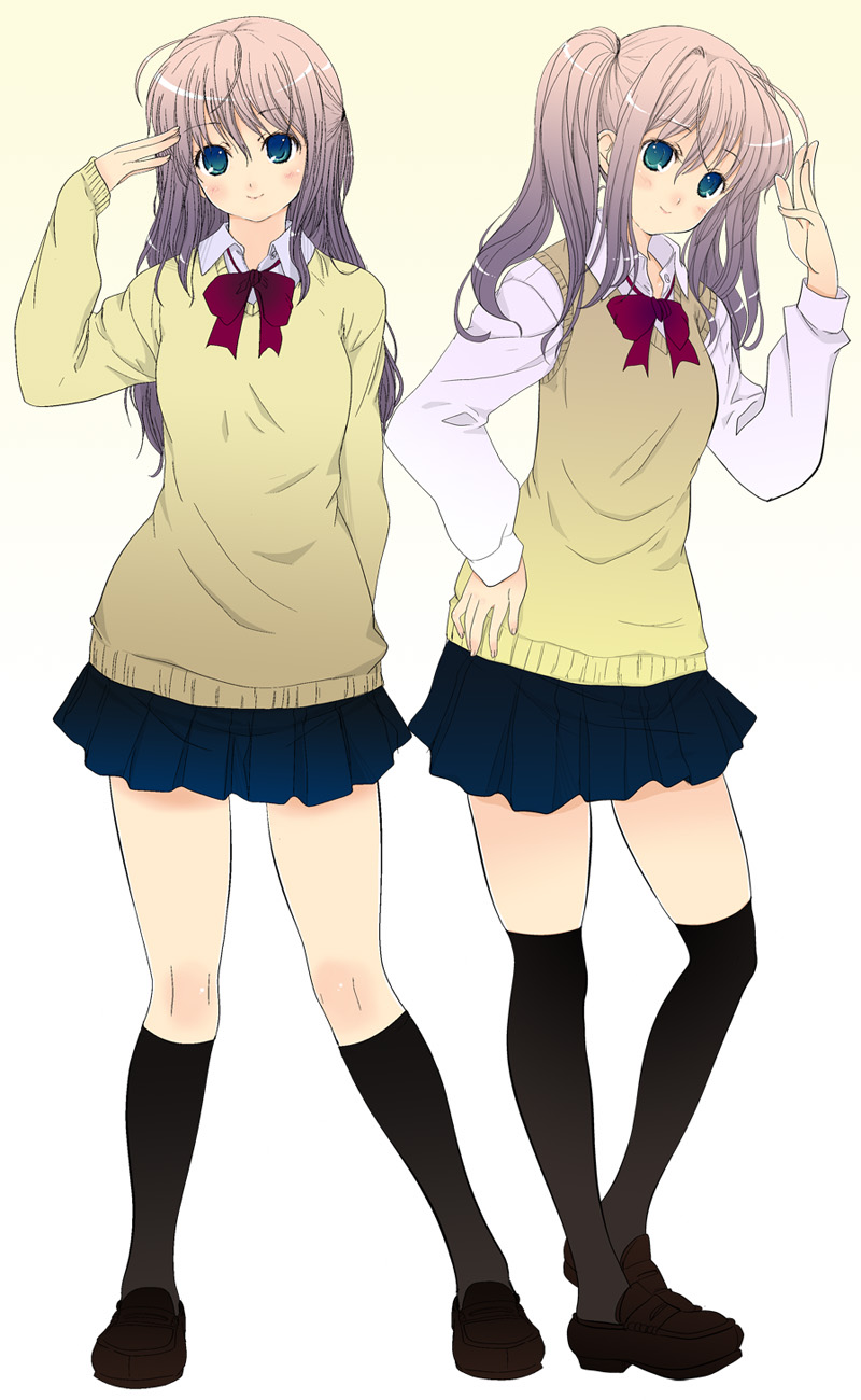 mikazukimo, original, highres, legs, school uniform, serafuku, skirt, sweater, sweater vest, vest