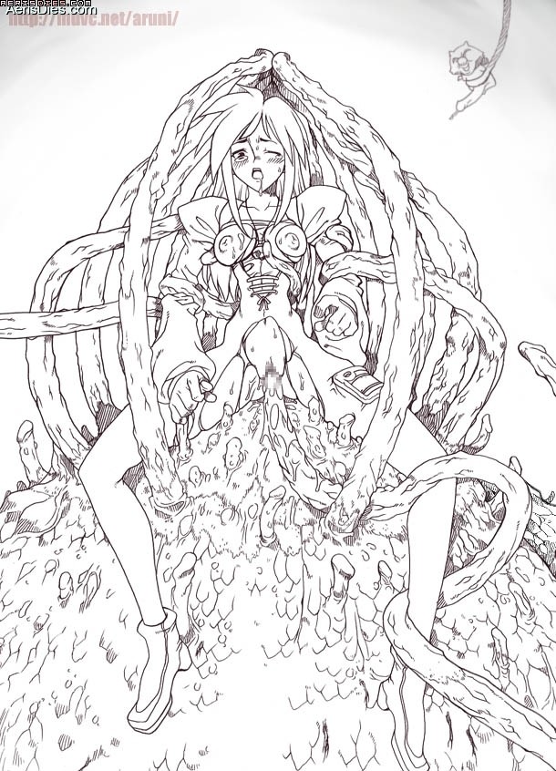 aruni, garnet til alexandros xvii, final fantasy, final fantasy ix, 00s, 1girl, breasts, monochrome, saliva, spread legs, tears, tentacles, torn clothes, vaginal, wince, wink