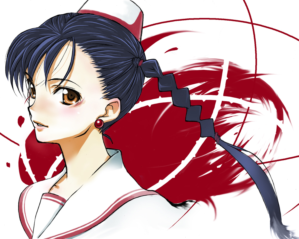 hirokiku, aika granzchesta, aria (manga), bad id, bad pixiv id, 00s, blue hair, braid, brown eyes, hat, solo