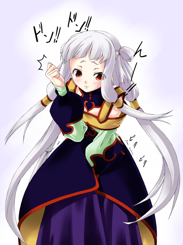 iwasaki takashi, tianzi, code geass, silver hair, 00s, blush, red eyes, solo