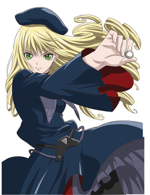 adilisia lenn mathers, rental magica, 00s, beret, blonde hair, dress, green eyes, hat, jewelry, ring