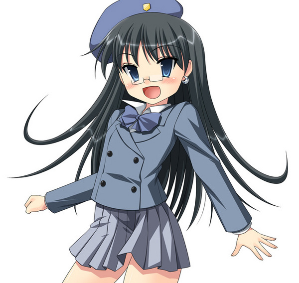 nogami aoi, zettai karen children, 00s, blue eyes, brown hair, glasses, school uniform, serafuku