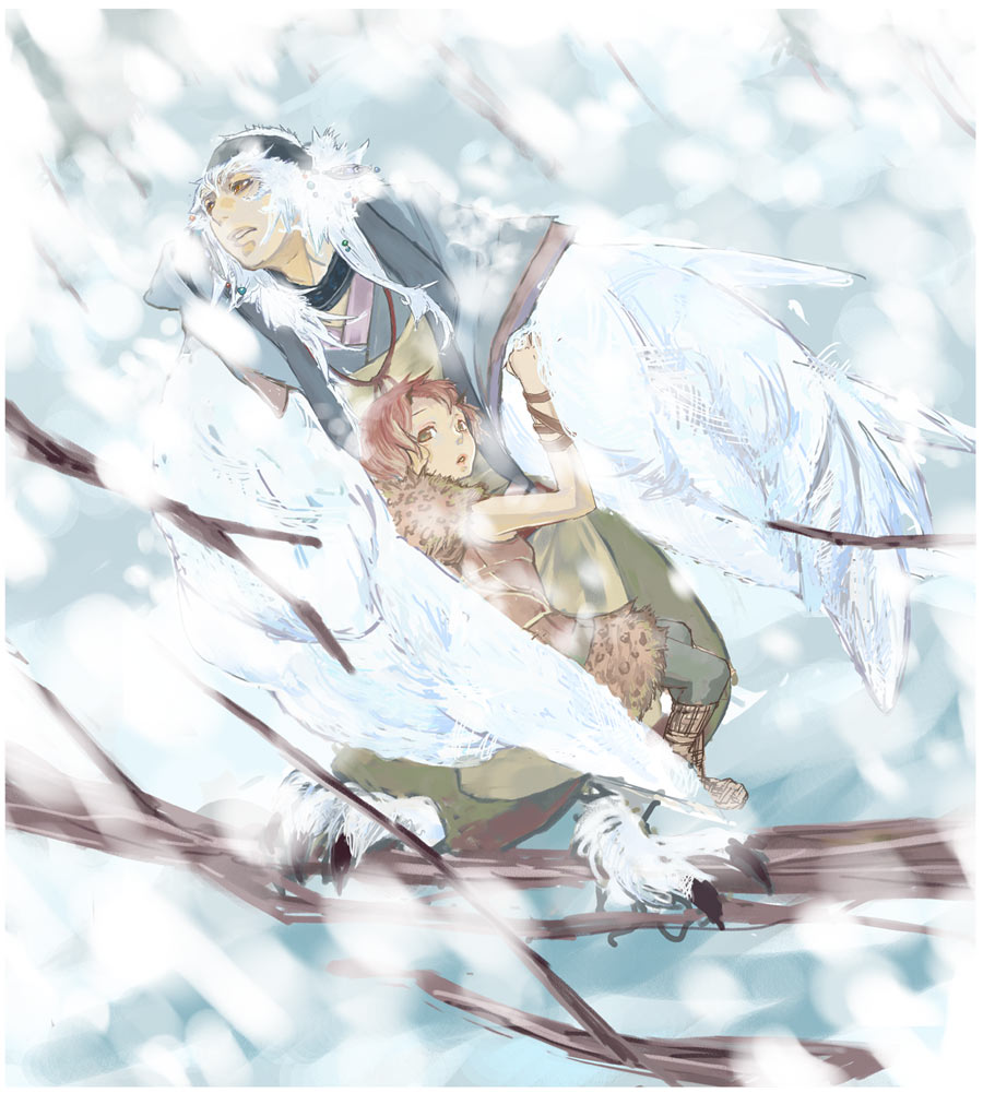 1 fps, original, non-web source, 1girl, bird, female focus, owl, solo, winter