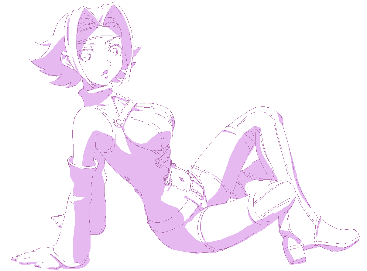 sakenotorii, kouzuki kallen, code geass, 00s, breasts, large breasts, monochrome, purple theme, solo, thighhighs