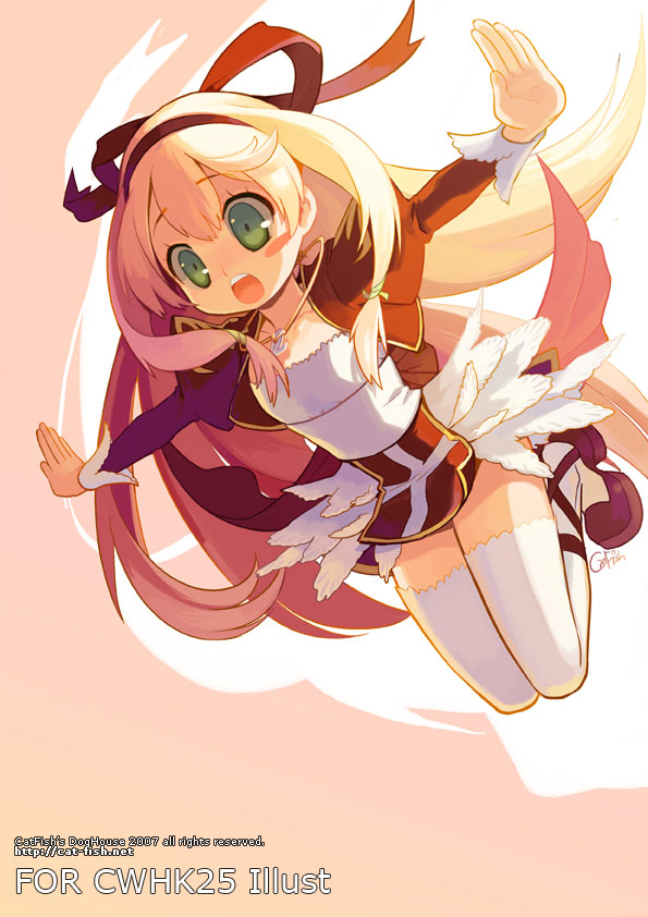 tagme, backlighting, flat chest, hair between eyes, long hair, miniskirt, open mouth, red background, skirt, solo, thighhighs, very long hair, white thighhighs